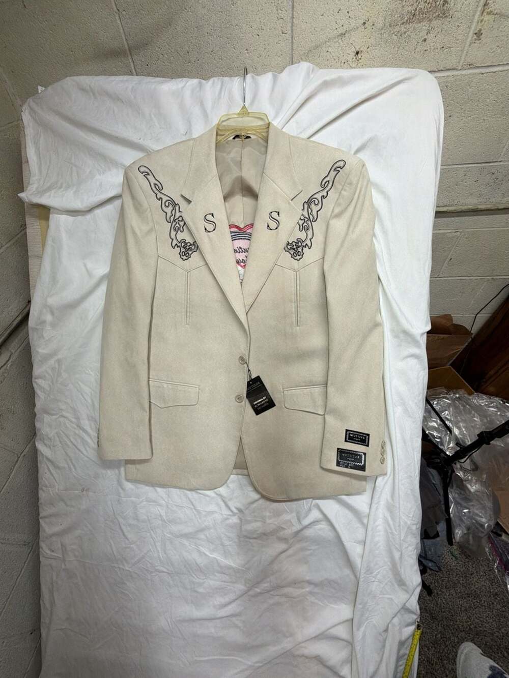 Meztizos Original Style 3000 Embroidered Western Blazer, Beige, Size 44